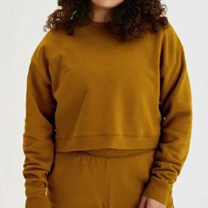 Girlfriend Collective - 50/50 Cropped Sweatshirt in Sycamore